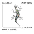 Alloy Abalone Shell Gecko Brooch For Womens Fashion Lapel Decoration view 5