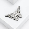 Natural Abalone Shell Butterfly Brooch Pin With Rhinestone Accent view 4