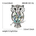 Alloy Abalone Shell Owl Brooch Vintage Lapel Pin For Apparel view 5