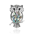 Alloy Abalone Shell Owl Brooch Vintage Lapel Pin For Apparel view 1