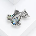 Alloy Shell Cat Brooch Pin With Antique Silver Plating view 3