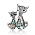 Alloy Shell Cat Brooch Pin With Antique Silver Plating view 1