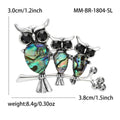 Metal Alloy Abalone Shell Owl Brooch For Coat Accessories view 5
