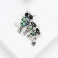 Metal Alloy Abalone Shell Owl Brooch For Coat Accessories view 3