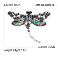 Alloy Natural Abalone Shell Dragonfly Brooch For Insect Fashion Decoration view 5