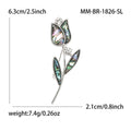 Alloy Shell Rose Flower Brooch Pin For Garment Decoration view 5