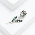 Alloy Shell Rose Flower Brooch Pin For Garment Decoration view 3