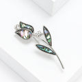 Alloy Shell Rose Flower Brooch Pin For Garment Decoration view 2