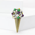 Alloy Pearl Ice Cream Brooch Pin For Creative Clothing Decoration view 2