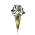 Alloy Pearl Ice Cream Brooch Pin For Creative Clothing Decoration view 5