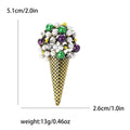 Alloy Pearl Ice Cream Brooch Pin For Creative Clothing Decoration view 6