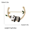 Alloy Rhinestone Panda Brooch Pin For Cute Clothing Decoration view 4