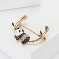 Alloy Rhinestone Panda Brooch Pin For Cute Clothing Decoration view 2
