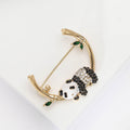 Alloy Rhinestone Panda Brooch Pin For Cute Clothing Decoration view 3