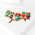 Alloy Enamel Five Owl Branch Brooch For Cute Apparel Decor view 4