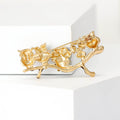 Alloy Enamel Five Owl Branch Brooch For Cute Apparel Decor view 3