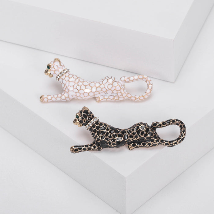 Alloy Enamel Leopard Brooch For Unisex Animal Apparel Decoration