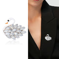 Alloy Crystal Swan Brooch Pin For Elegant Women's Clothing Accessories view 2