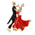 Alloy Enamel Dancing Couple Brooch Pin For Apparel Decoration view 5