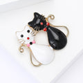 Alloy Enamel Couple Cat Brooch Pin For Coat Lapel Decoration view 3
