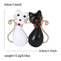 Alloy Enamel Couple Cat Brooch Pin For Coat Lapel Decoration view 4