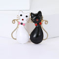 Alloy Enamel Couple Cat Brooch Pin For Coat Lapel Decoration view 1