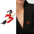 Alloy Enamel Witch Broom Brooch Pin For Fashion Clothing Decoration view 2