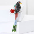 Alloy Rhinestone Parrot Brooch Pin For Women Suit Accessories view 2
