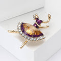 Alloy Enamel Dancing Girl Brooch With Rhinestones For Suits view 3