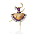 Alloy Enamel Dancing Girl Brooch With Rhinestones For Suits view 5