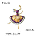 Alloy Enamel Dancing Girl Brooch With Rhinestones For Suits view 4
