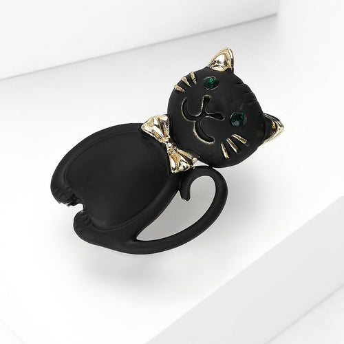 Alloy Black Cat Brooch For Fashion Animal Lapel Decoration