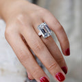 Luxury Large Rectangular Zircon Women's Ring For Wedding Engagement Bridal Gift view 2