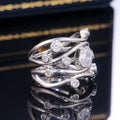 Creative Women's Geometric Curve Zircon Ring Copper Platinum Plated Jewelry view 2