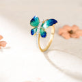 Fashion Creative Butterfly Women's Ring With Epoxy Plating And Zircon Inlay Jewelry view 4
