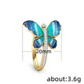 Fashion Creative Butterfly Women's Ring With Epoxy Plating And Zircon Inlay Jewelry view 5