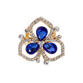 Luxury Crystal Glass Brooch Pin, Vintage Geometric Triangle Flower Scarf Clip And Knot Buckle view 5