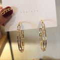 Alloy Metal C-Shaped Hoop Earrings With Silver Pin For Women Minimalist Geometric Trendy Style view 3
