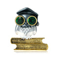 Simple Alloy Enamel Owl Brooch For Creative Animal Clothing Accessories view 1