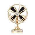 Alloy Enamel Electric Fan Brooch Creative Couple Lapel Pin view 2