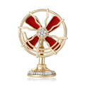Alloy Enamel Electric Fan Brooch Creative Couple Lapel Pin view 1