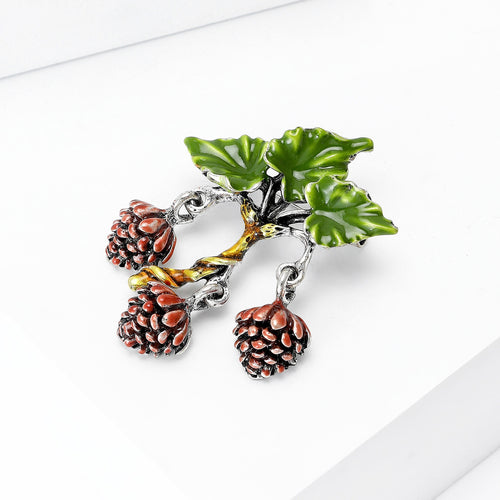 Alloy Enamel Acorn Brooch Pin For Women's Clothing Decoration