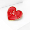 Alloy Heartbeat Heart Brooch Pin For Lapels And Clothing Fastening view 2