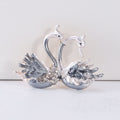 Alloy Enamel Double Swan Brooch Pin For Elegant Lapel Decoration view 4
