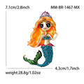 Creative Alloy Rhinestone Mermaid Princess Brooch Pin For Garment Decoration view 4