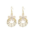 Vintage Elegant Enamel Flower Multi Layer Hoop Rhinestone Alloy 925 Silver Needle Drop Earrings view 5