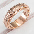 Copper Plated Floating Carved Rose Flower Band Ring For Women Anniversary Gift Jewelry view 3