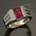 Elegant Women's Gold Plated Artificial Gemstone Ring, Wedding Fashion Jewelry view 2