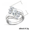 Fashion OL Marquise Zircon Couple Rings For Women, Wedding Matching Finger Jewelry Accessories view 5