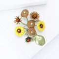 Alloy Enamel Van Gogh Vase Brooch Pin For Women's Apparel view 3
